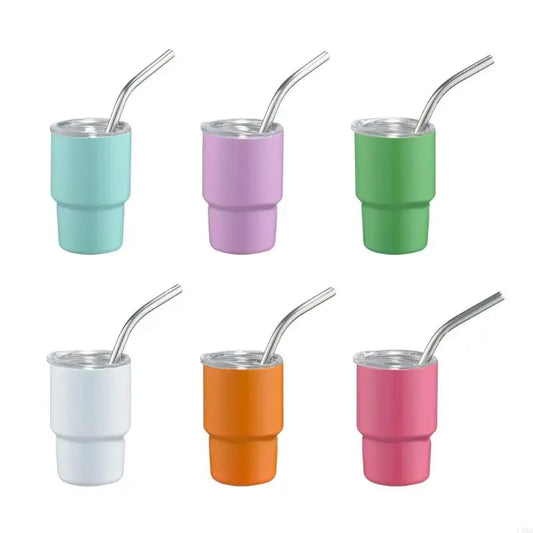 Mini Stainless Steel Travel Mug With Lid And Straw