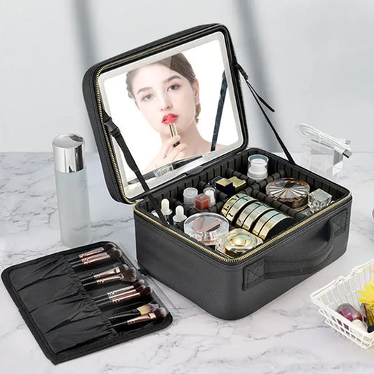 LED Cosmetic Case With Mirror