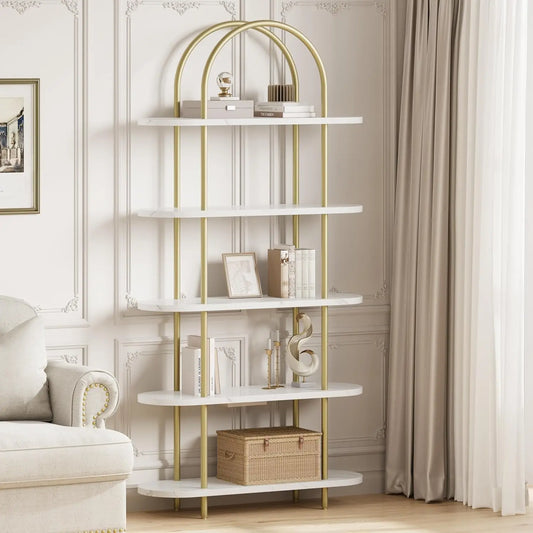 5 Tier Bookcase Arched Display Rack