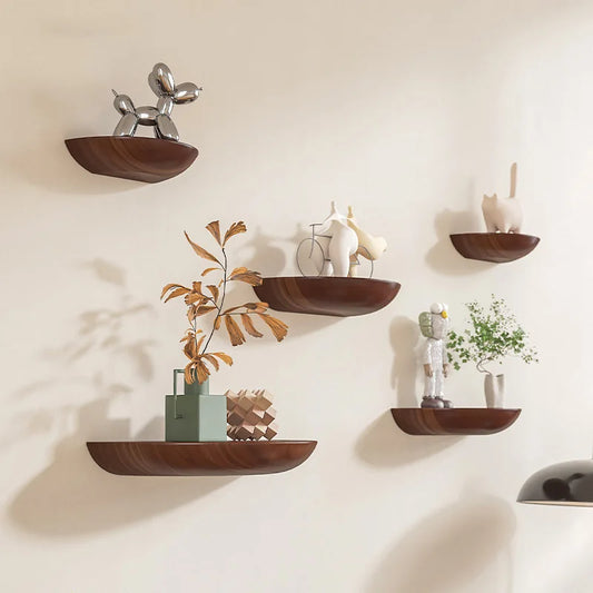 Wooden Semicircle Wall Shelves