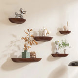 Wooden Semicircle Wall Shelves
