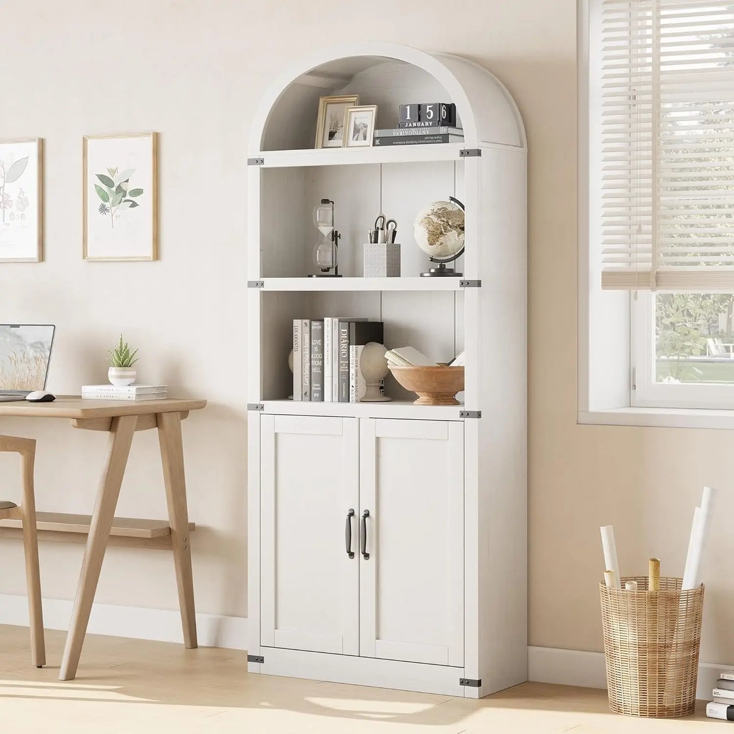 5 Shelf Arched Bookshelf