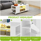 White Coffee Table - LED Lights & Shelf