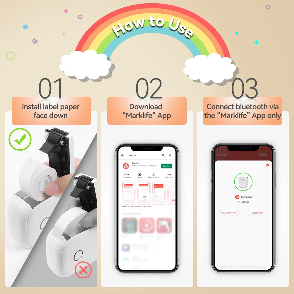 Bluetooth Mini Label Printer