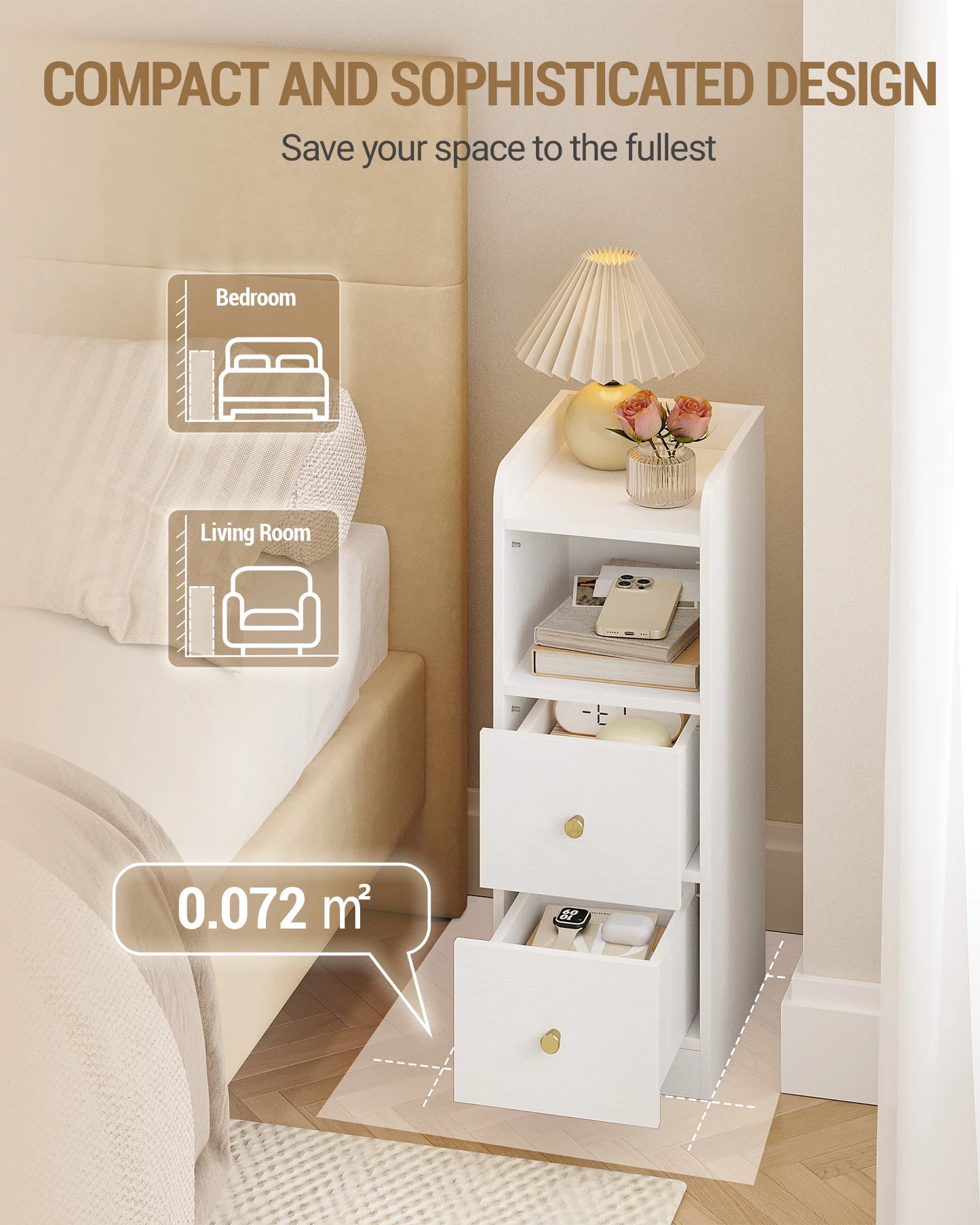 Slim Bedside Table