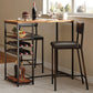 2-Person Counter Height Dining Set with Storage Shelves