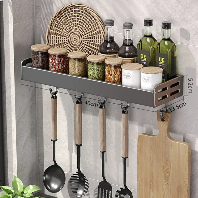 Wall-Mounted Kitchen Spice Storage Rack