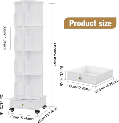 4-layer Corner Rotating Bookshelf