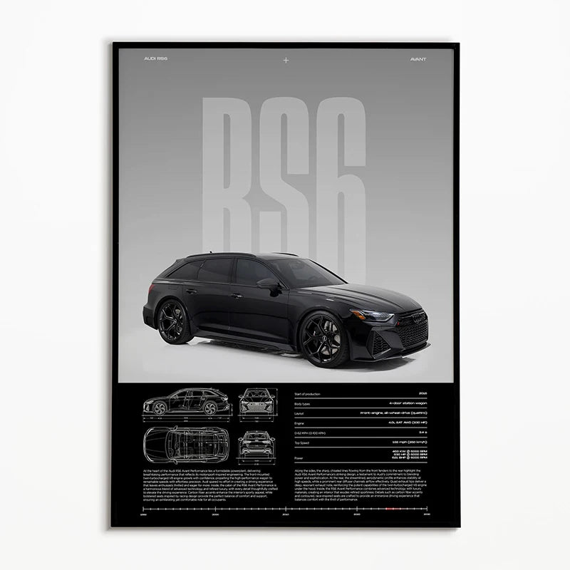 Black & White Famous Cars Posters