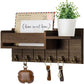 Rustic Wood Key Holder with Shelf