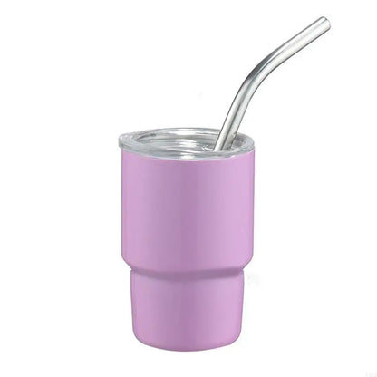 Mini Stainless Steel Travel Mug With Lid And Straw