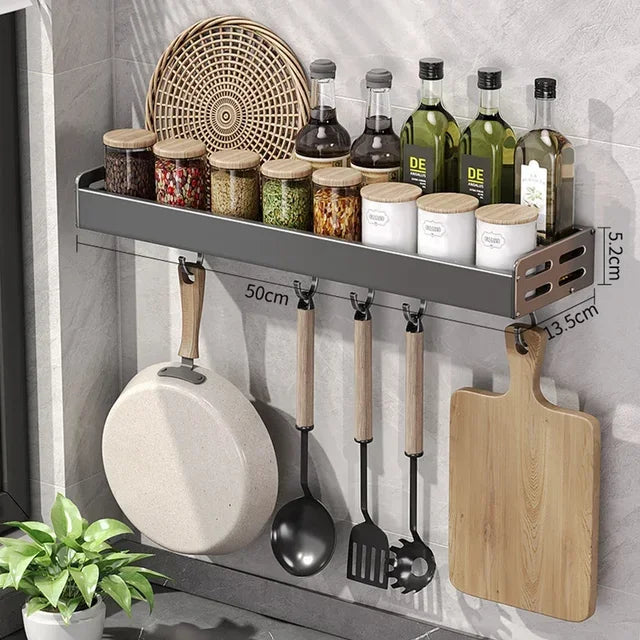 Wall-Mounted Kitchen Spice Storage Rack