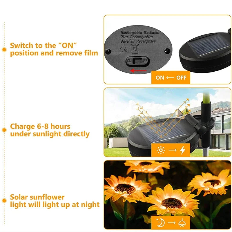 Outdoor Solar Sunflowers Garden Lights