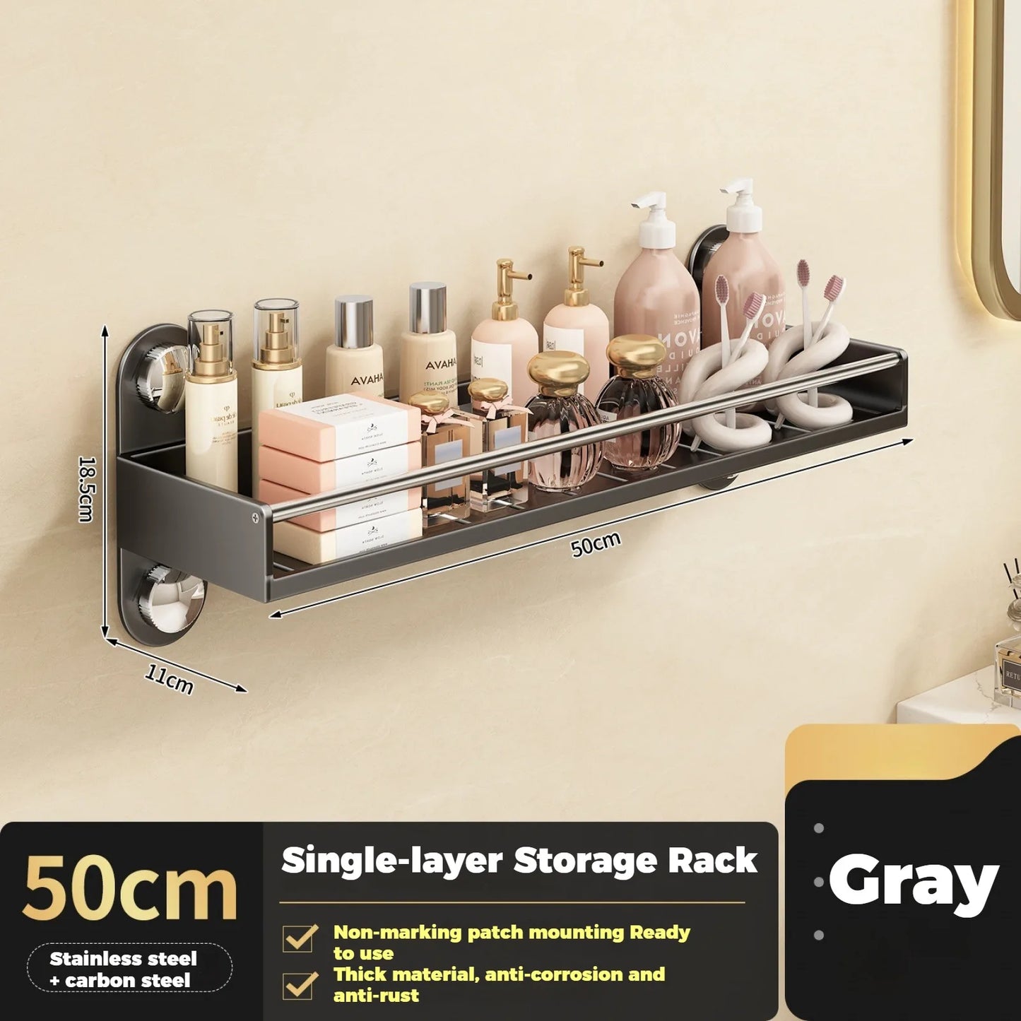 No Drill Bathroom Rack