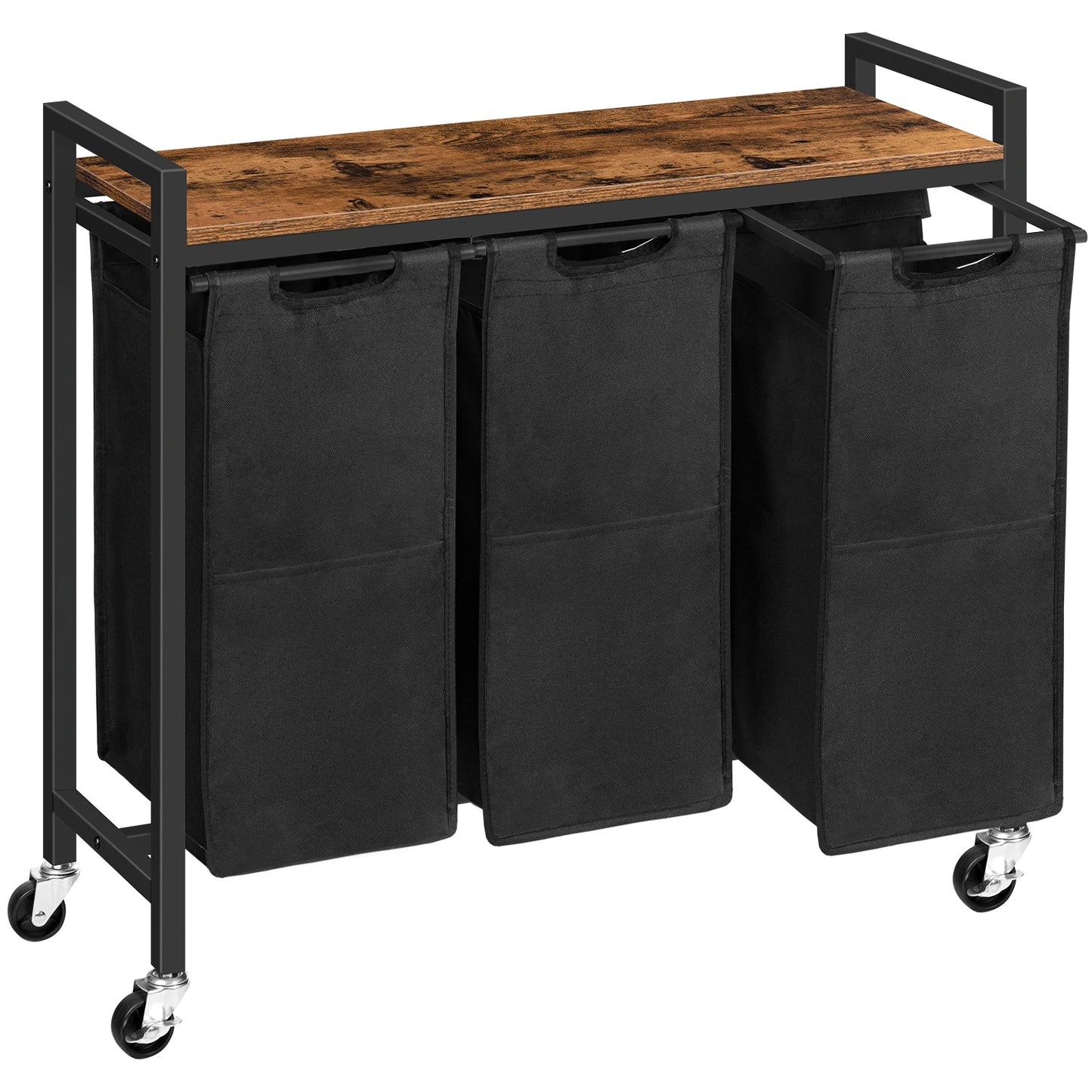 Wheeled Three Compartment Laundry Sorter