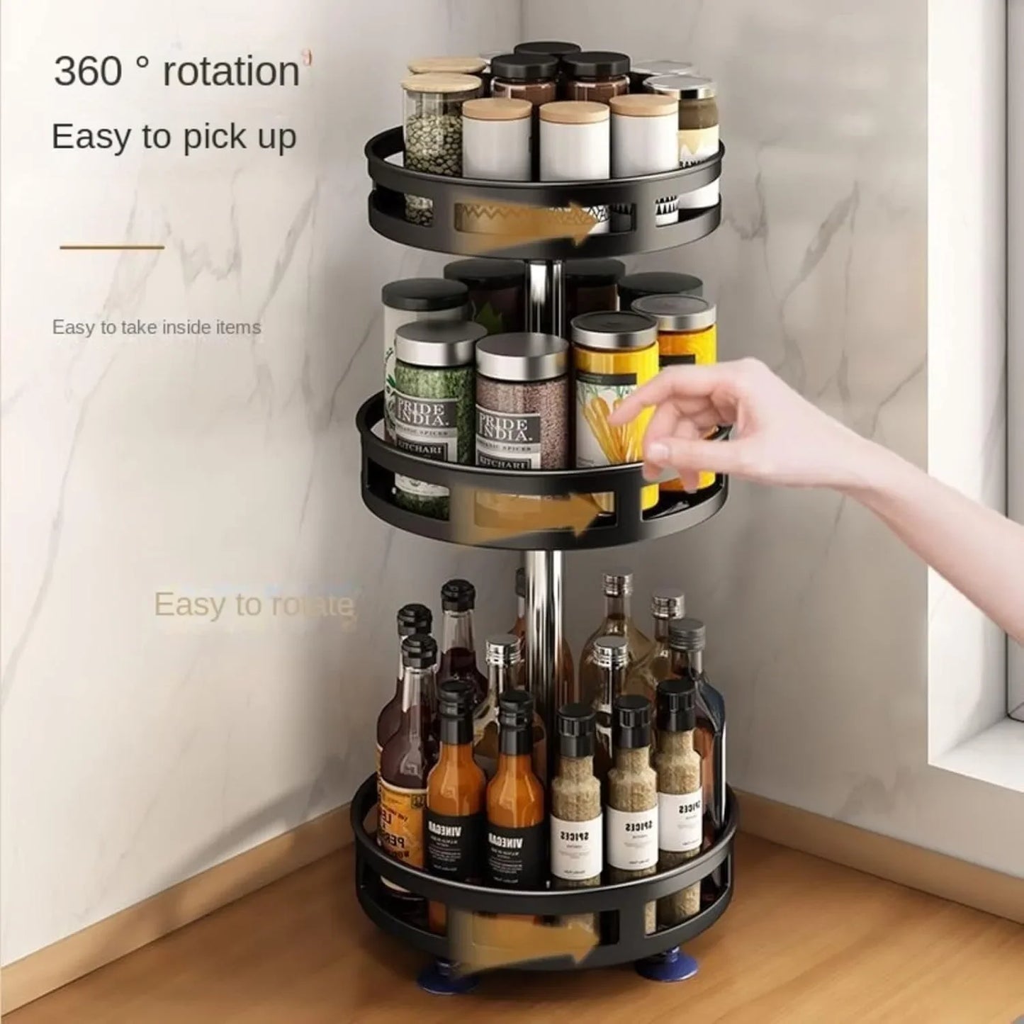 360°Rotating Kitchen Spice Storage Rack