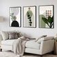 3pcs Modern Abstract Green Plants Wall Art