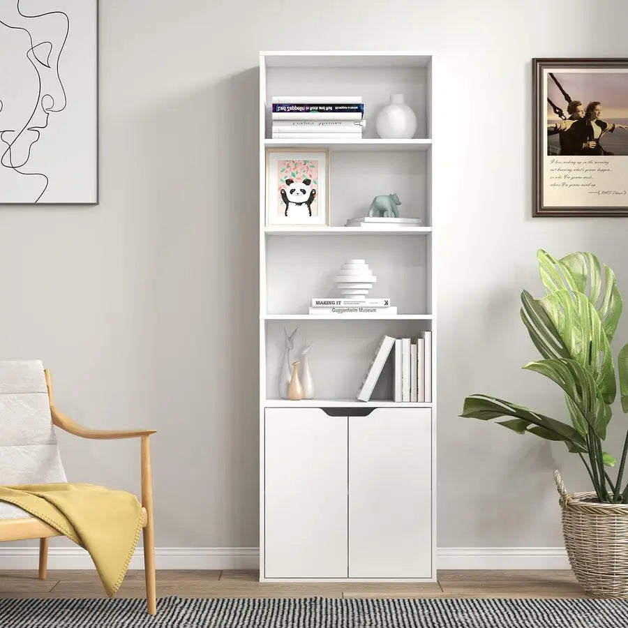 6 Tier Bookcase with 2 Doors.
