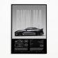 Black & White Famous Cars Posters