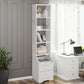 Thin Bookshelves with Lockable Drawer