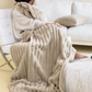Solid colour thickened wide striped blanket