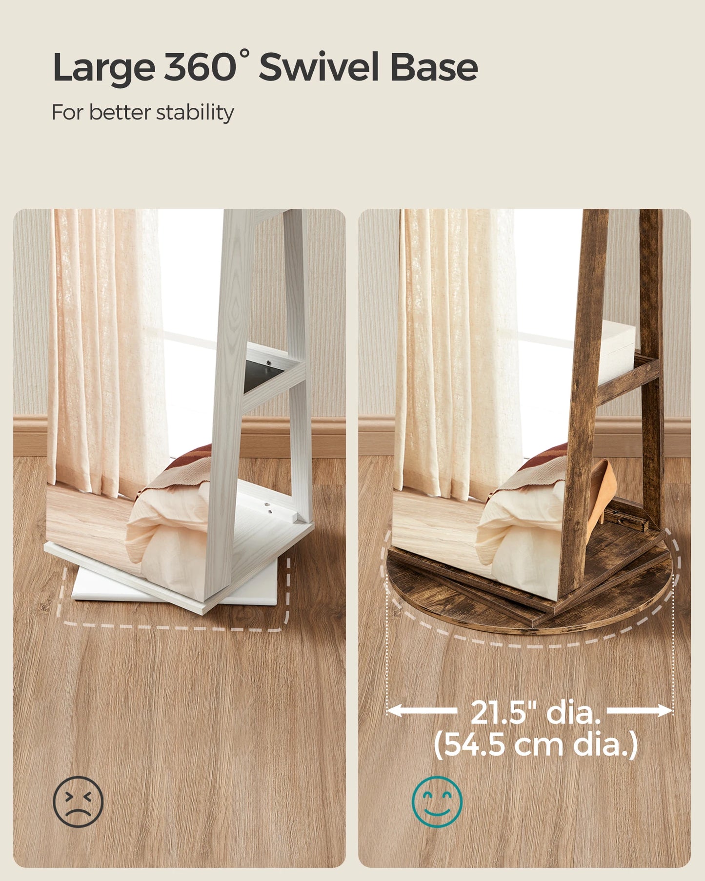 LED 360 Mirror Jewellery Storage Organiser