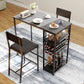 2-Person Counter Height Dining Set with Storage Shelves