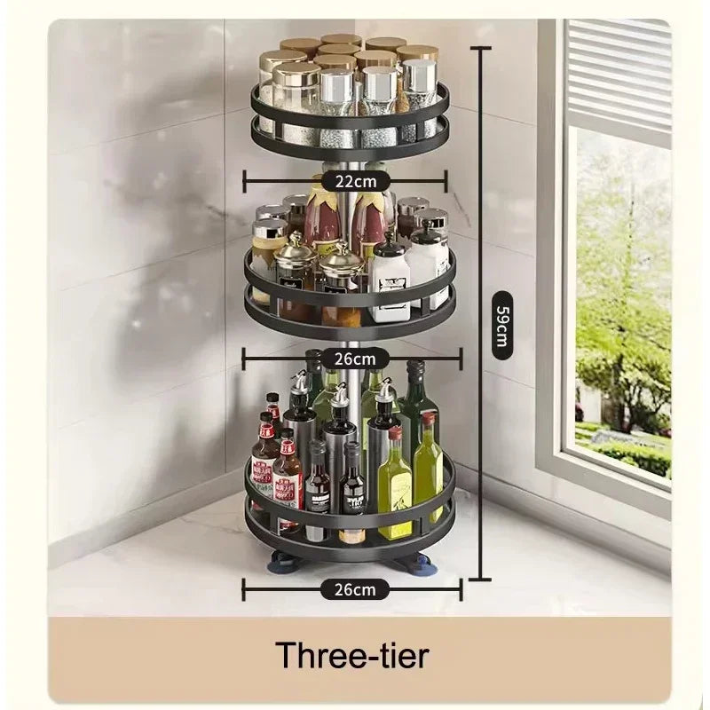 360°Rotating Kitchen Spice Storage Rack
