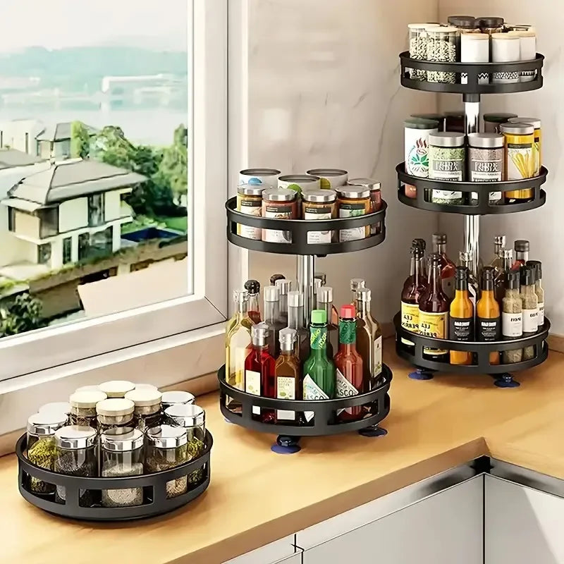 360°Rotating Kitchen Spice Storage Rack