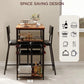 2-Person Counter Height Dining Set with Storage Shelves