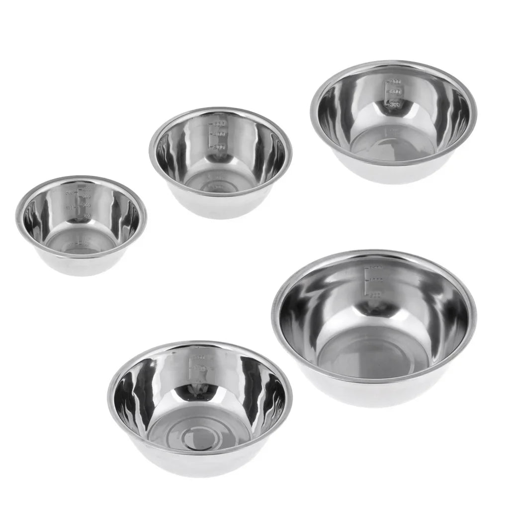 5 Pcs Stainless Steel Mixing Bowl Set