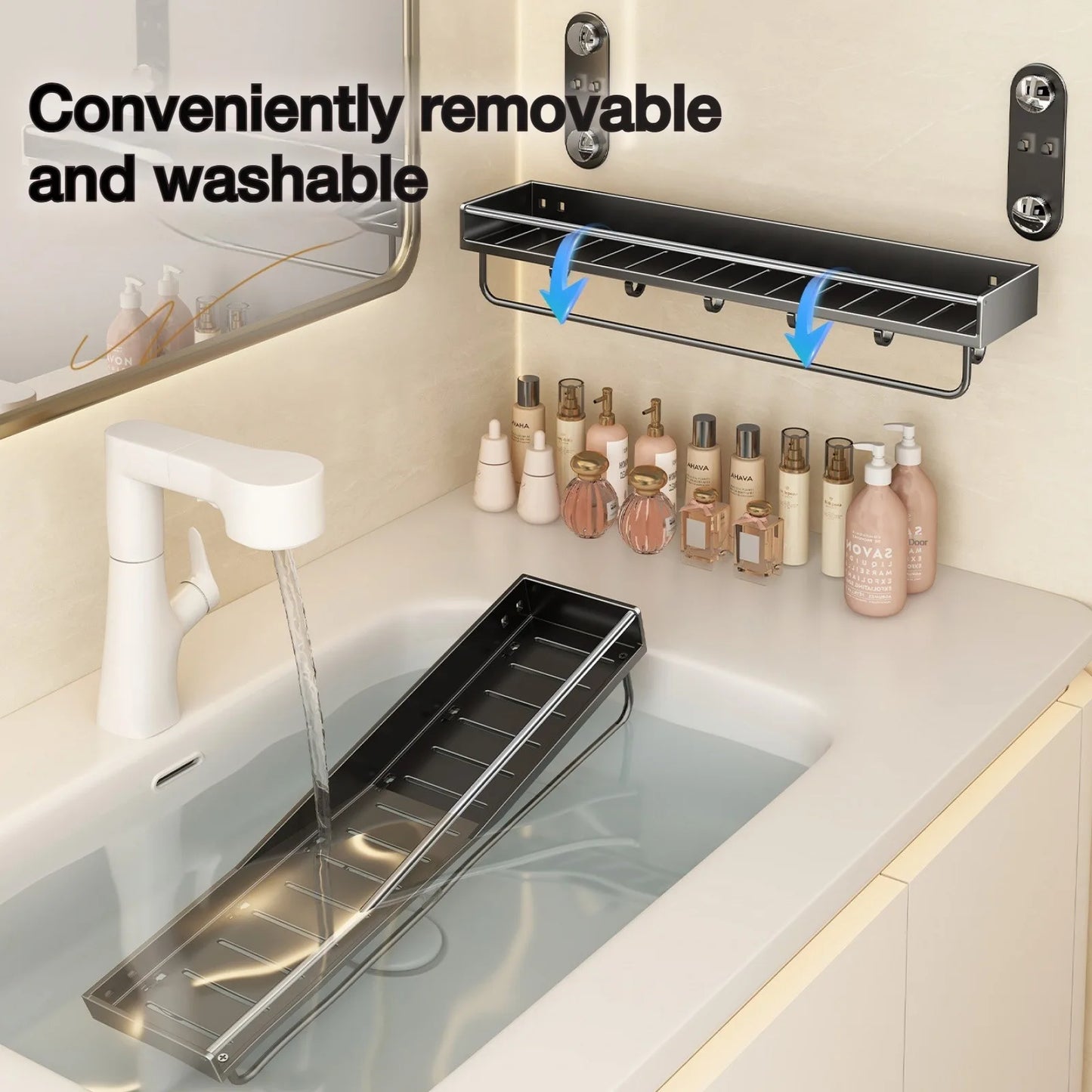 No Drill Bathroom Rack